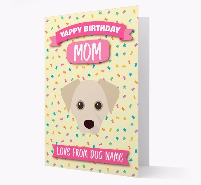 Personalized Card 'Yappy Birthday Mom' with {breedCommonName} Icon